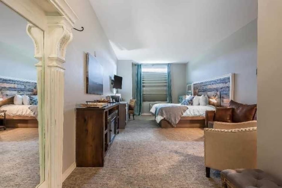 Premium bedding, pillowtop beds, desk, blackout drapes
