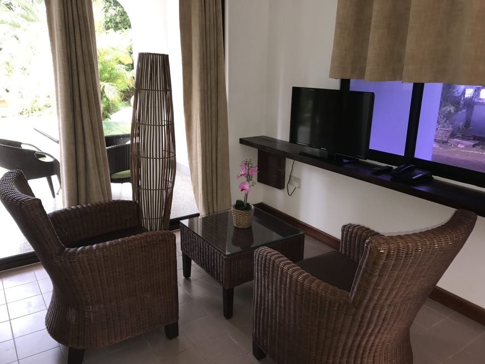 Double Room, 1 Bedroom, Non Smoking, Garden View | Living area | TV
