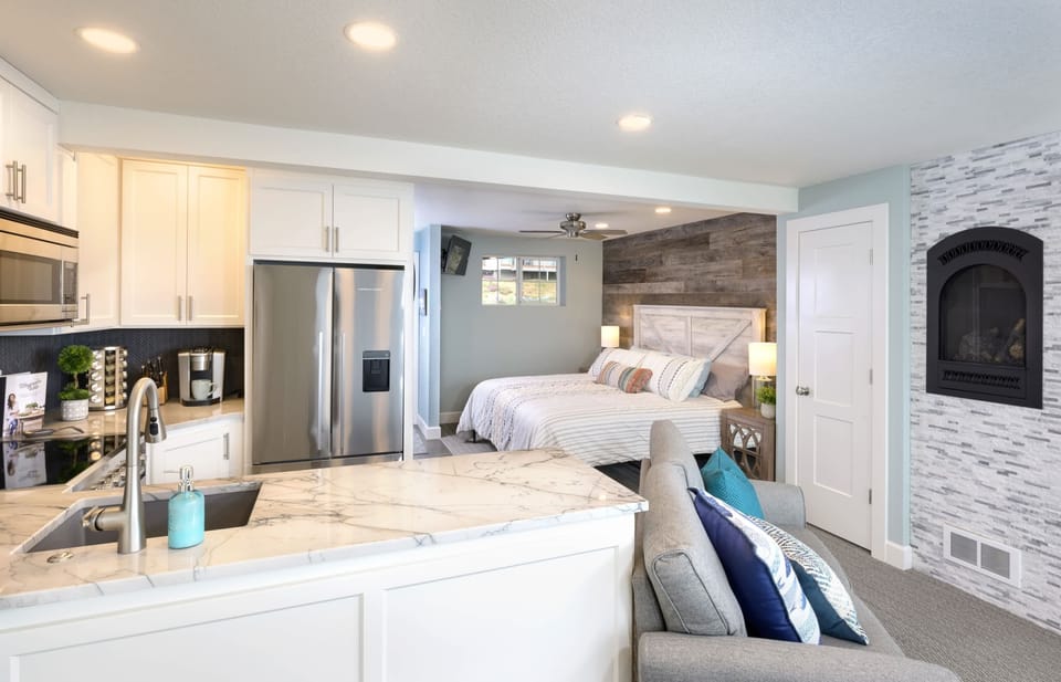 Wide-angle view of the main living space, perfect for relaxing together