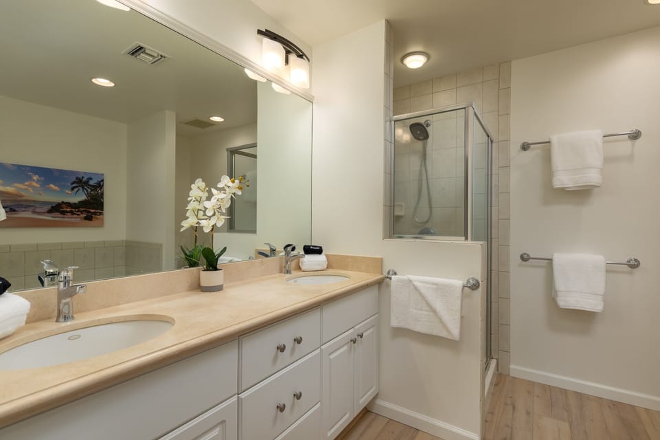 Primary bathroom with separate shower and tub