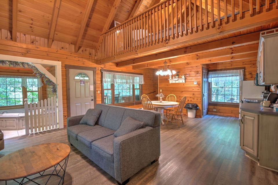Wild Rose Cabin | Living area | Fireplace