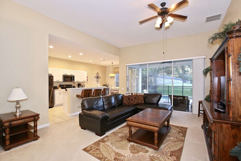 Open Floor Plan - Living Area, Dining Area &amp; Kitchen w/Pool Access