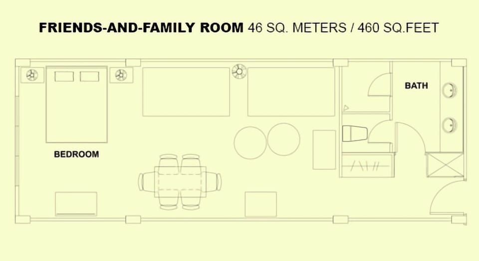 Upper-Level Friends-and-Family Room | In-room safe, desk, laptop workspace, iron/ironing board
