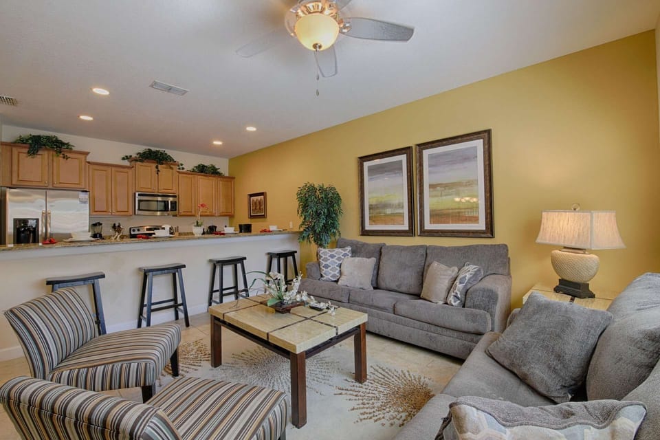 Spacious Living Room w/Open Access to Kitchen and Dining Areas (Newly Purchased Furniture)