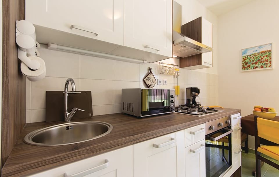 Apartment | Private kitchen | Fridge, microwave, oven, stovetop