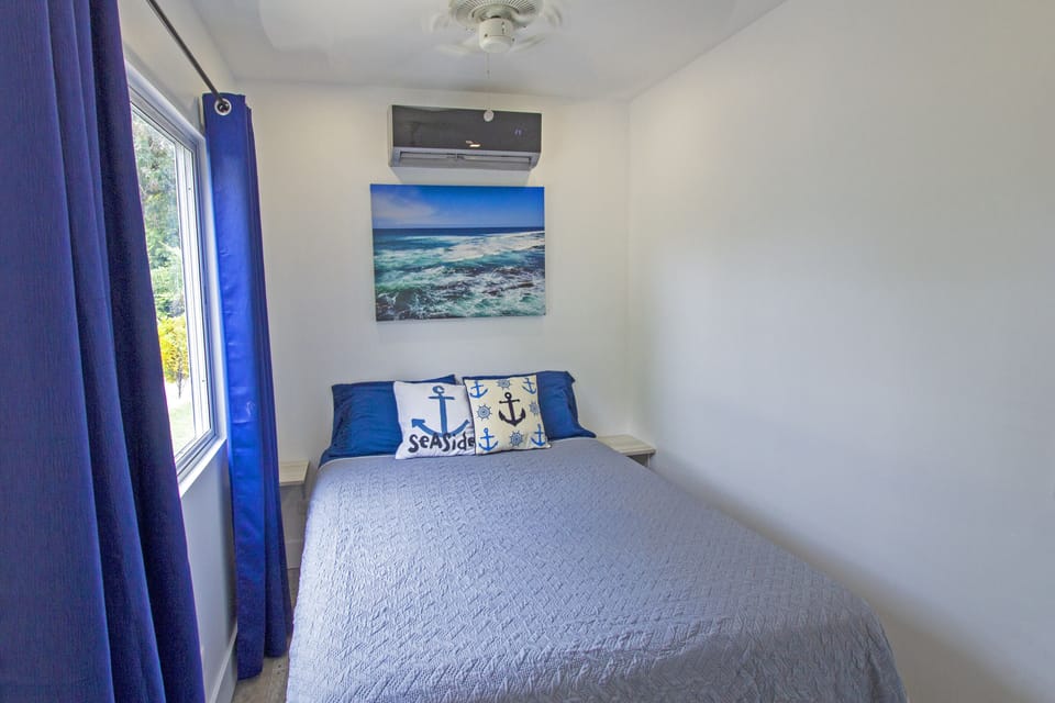 Our rentals have very comfortable queen sized beds paired with air conditioning 