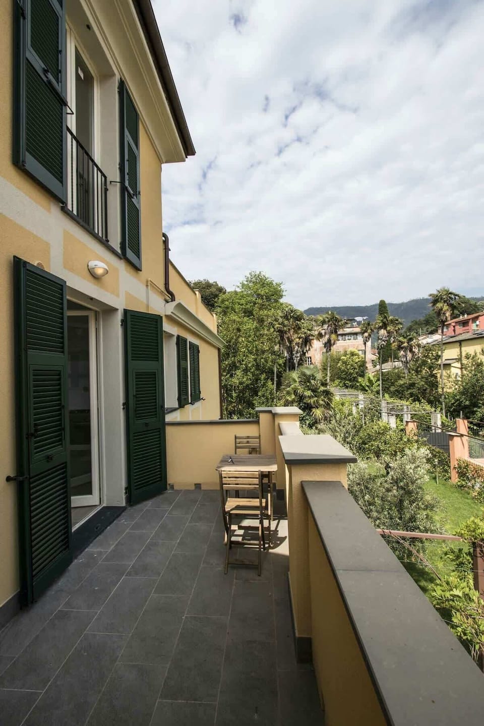 Balcony with table and chairs