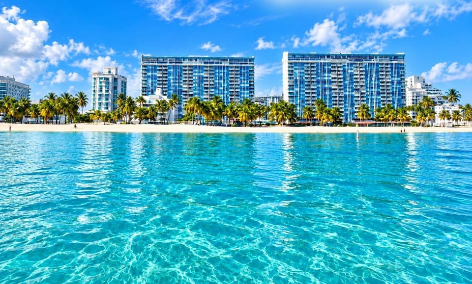Marbella del Caribe beachfront and surrounding area.