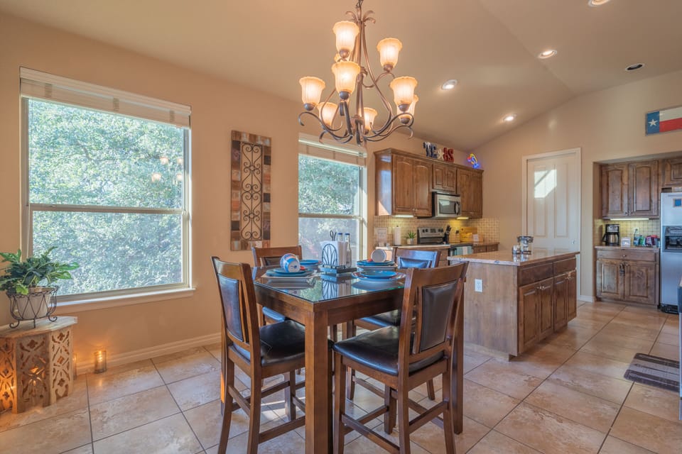 Eat in kitchen area for four.
