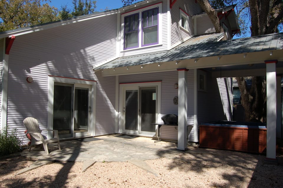 Rear Patio & Hot Tub on right
