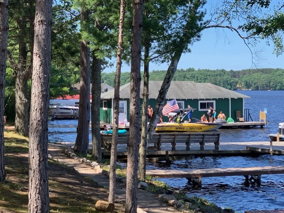 The Everett over the water boathouse.