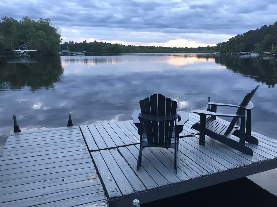 Enjoy beautiful sunsets from the dock. 