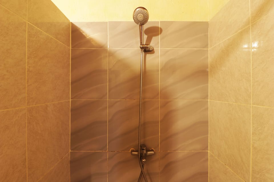 Shower, slippers, towels