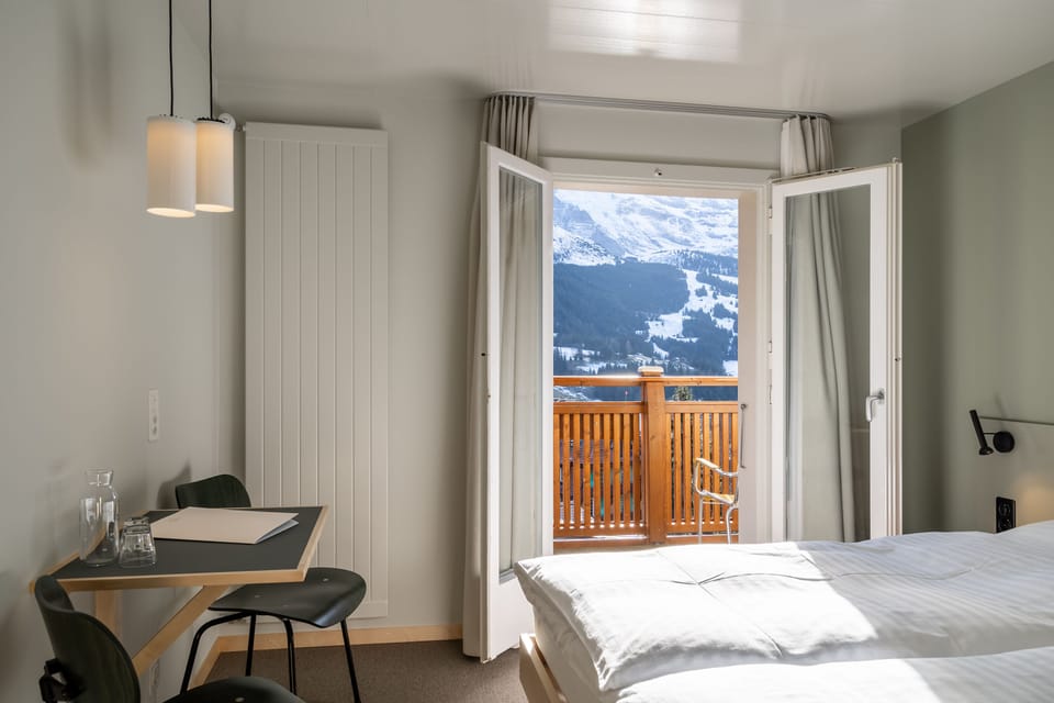 Panoramic Double Room, Balcony, Mountain View | Hypo-allergenic bedding, down comforters, minibar, in-room safe