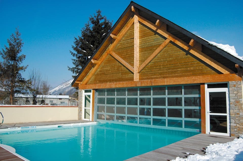 Enjoy beautiful views while you take a dip in the pool.