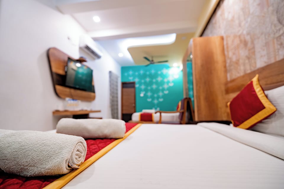 Premium bedding, memory foam beds, blackout drapes, soundproofing