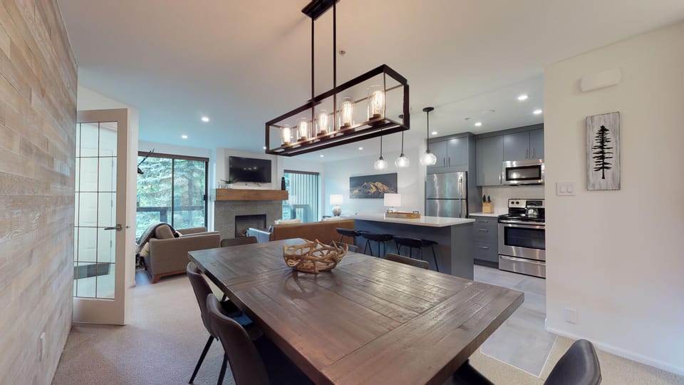 Dining area with seating for six