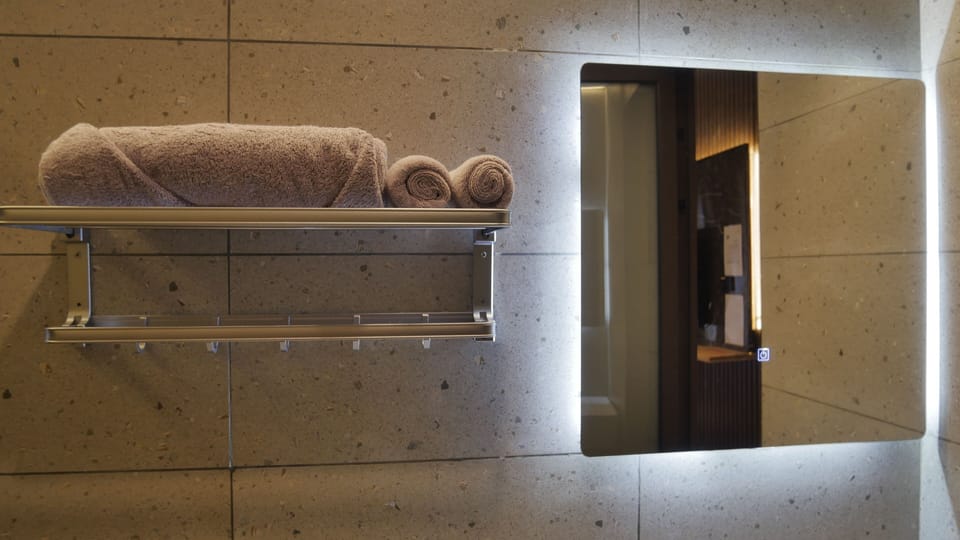 Deluxe Twin Room | Bathroom | Shower, slippers, bidet, towels