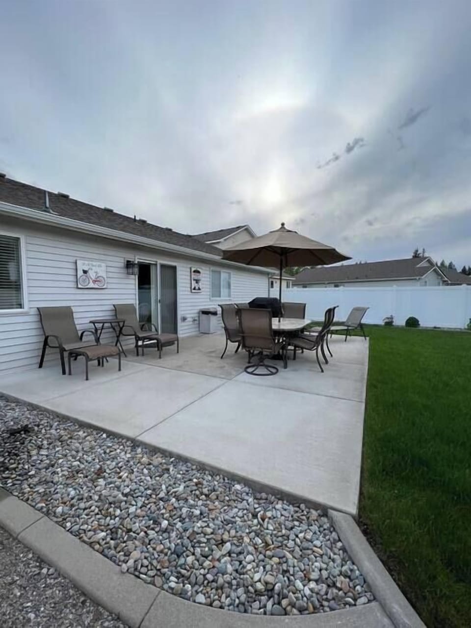 Sunsets, cocktails, or morning coffee can all be enjoyed in the back yard.