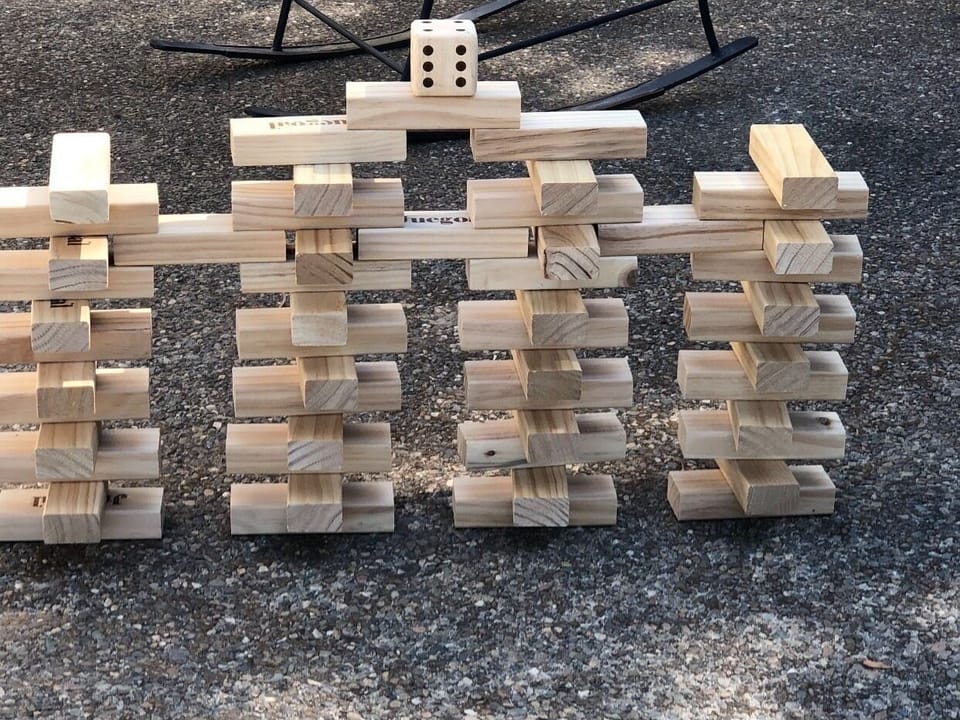 Life size Jenga for outside play