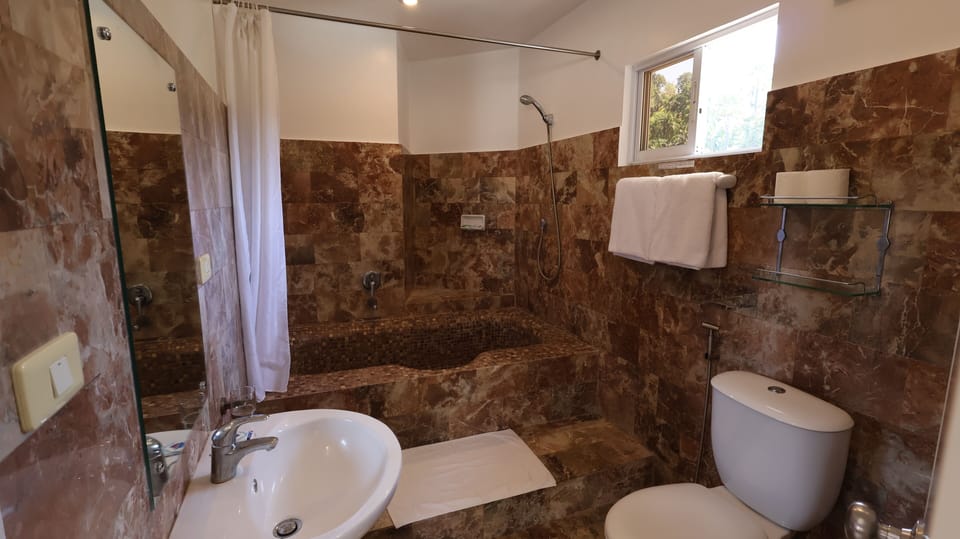 Penthouse | Bathroom | Combined shower/tub, deep soaking tub, free toiletries, bidet