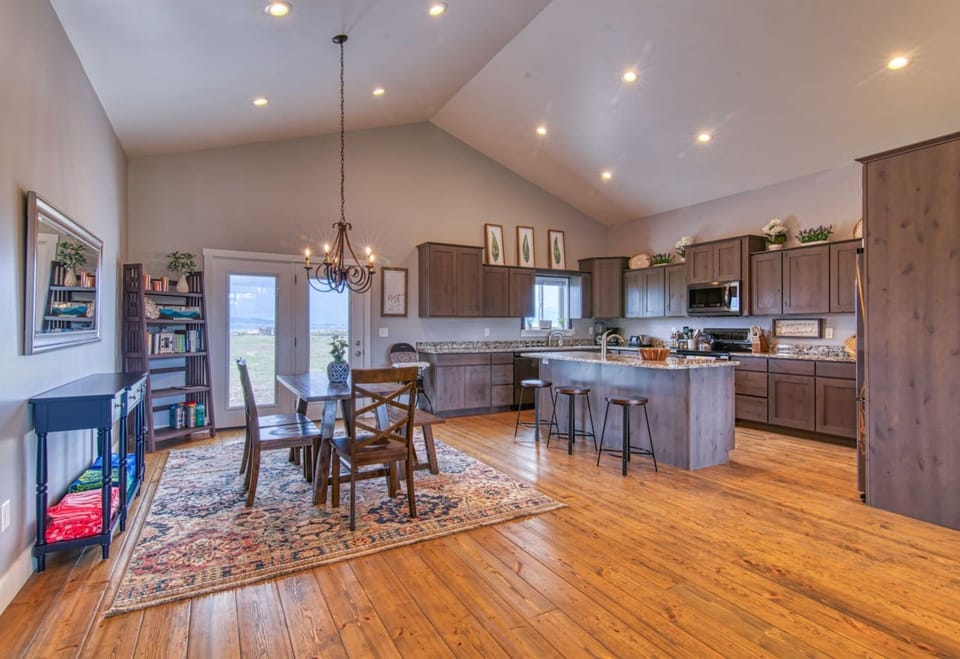 The kitchen has everything you need for your stay