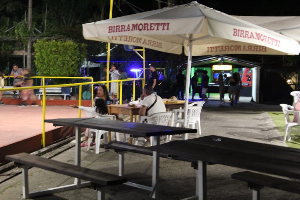 Outdoor banquet area