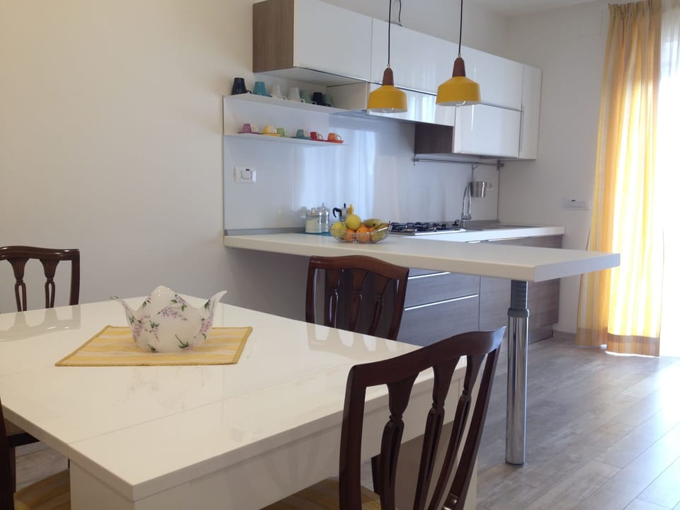 Full-size fridge, microwave, oven, stovetop