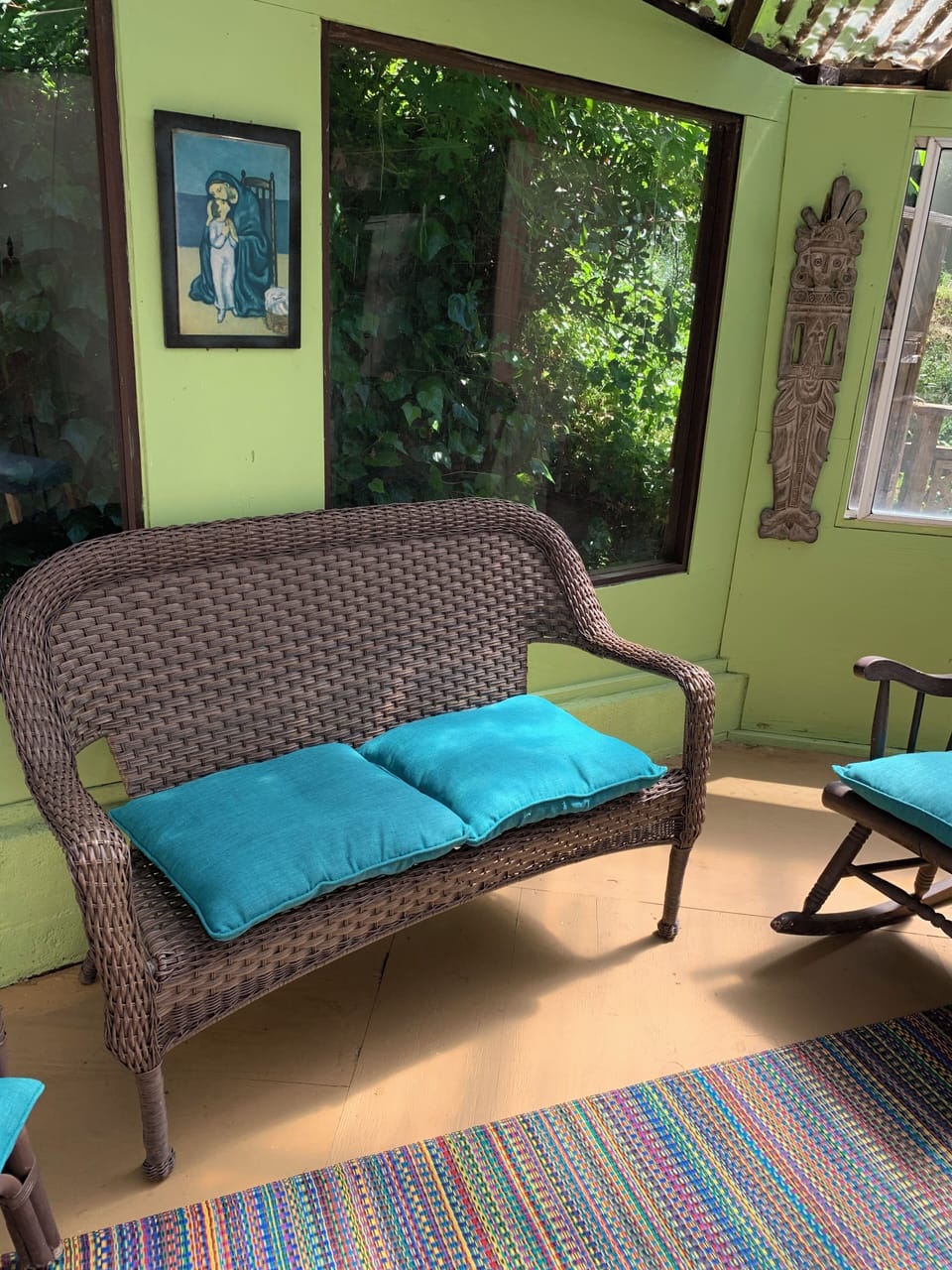Covered porch sitting area 