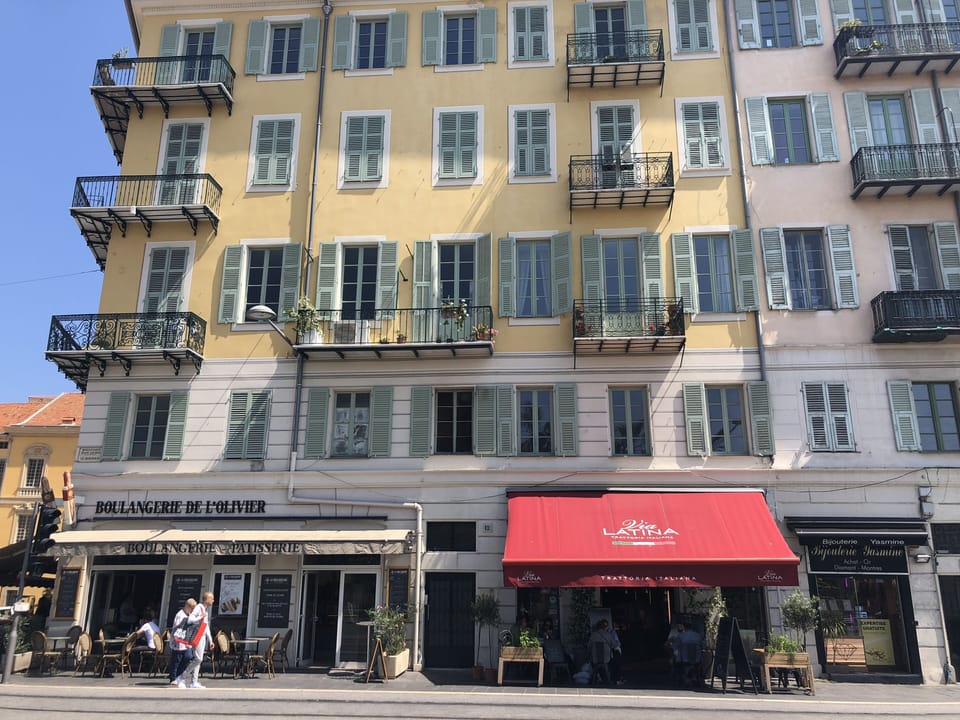 Our building from the street side. Baker and Italian deli on ground floor.