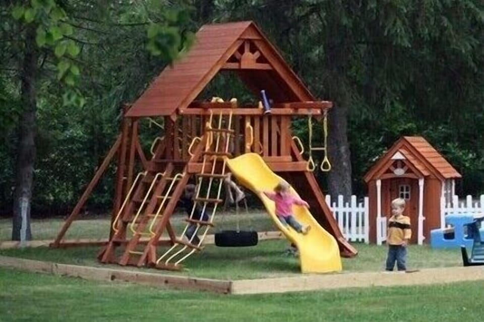 Outdoor Play Area, Play Area, Playground, Slide, Grass