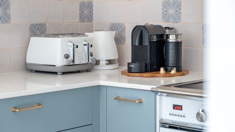 Coffee and Toaster Station in Kitchen