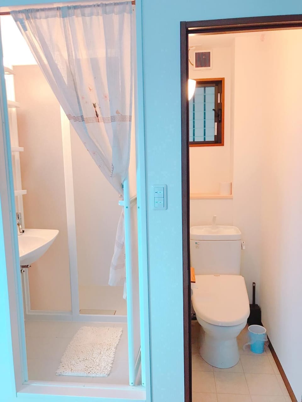 Shower, free toiletries, hair dryer, slippers