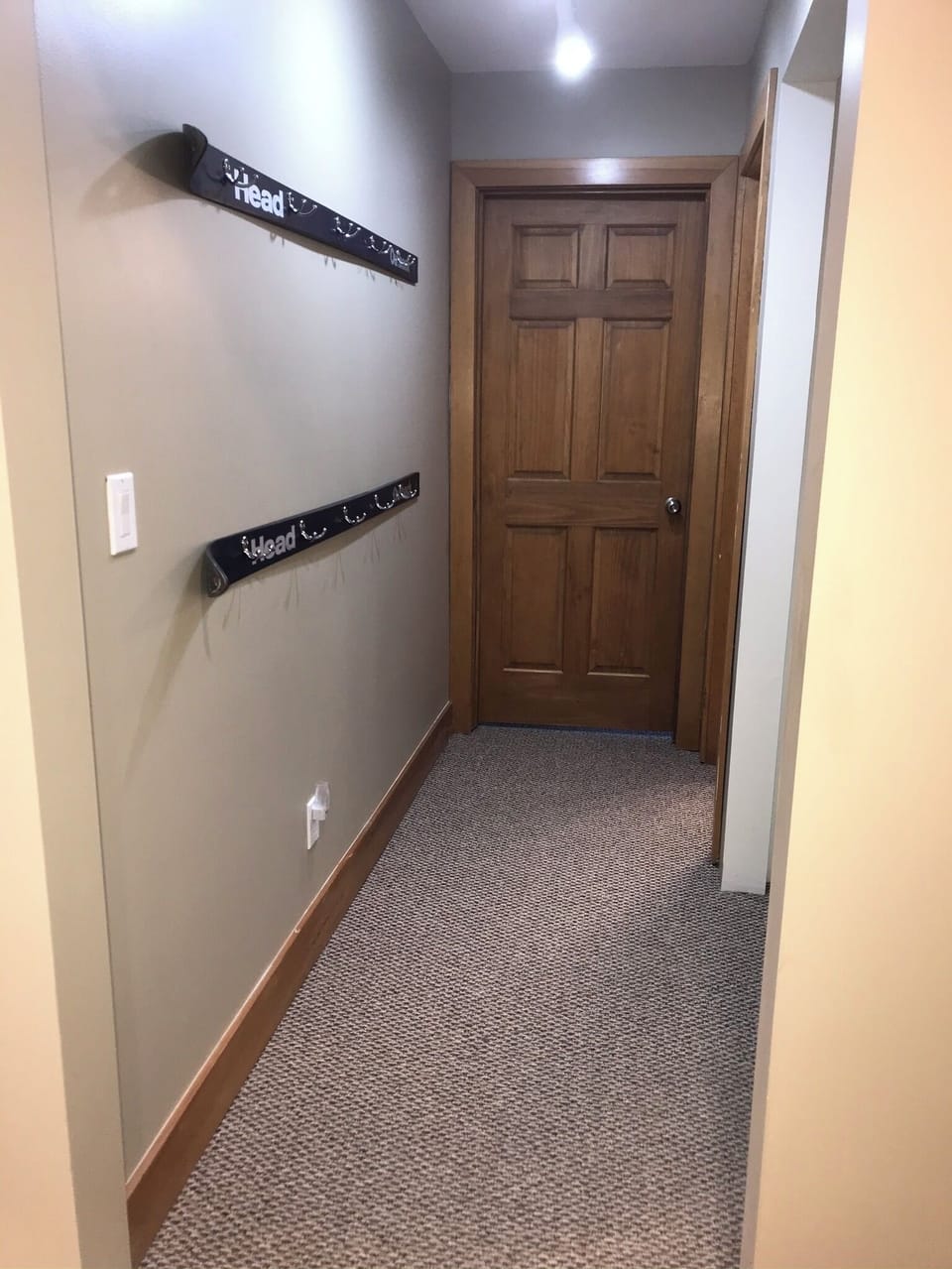 Open hallway for storage 
