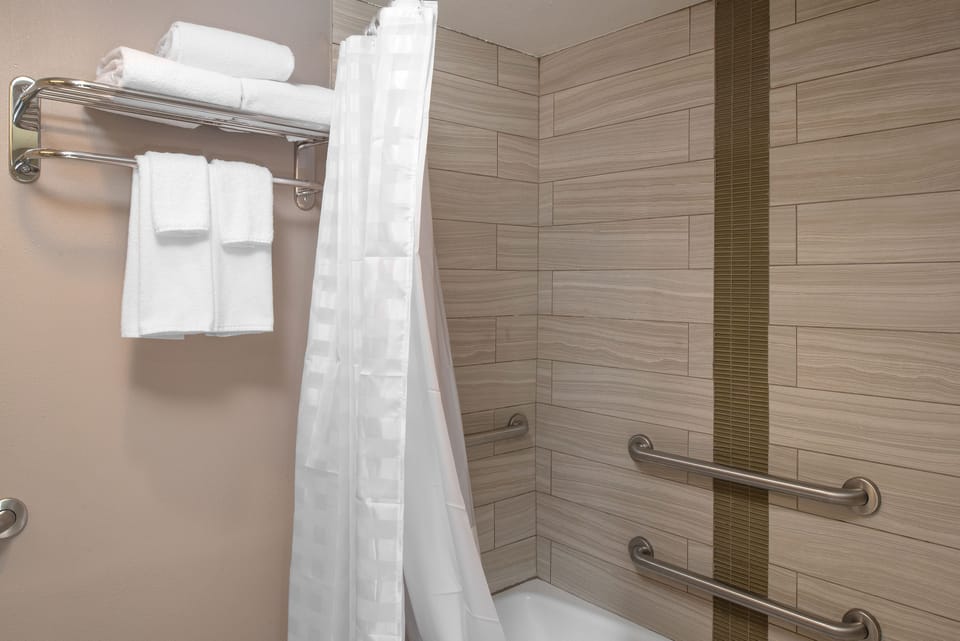 Room, 1 King Bed, Accessible, Bathtub | Bathroom | Designer toiletries, hair dryer, towels
