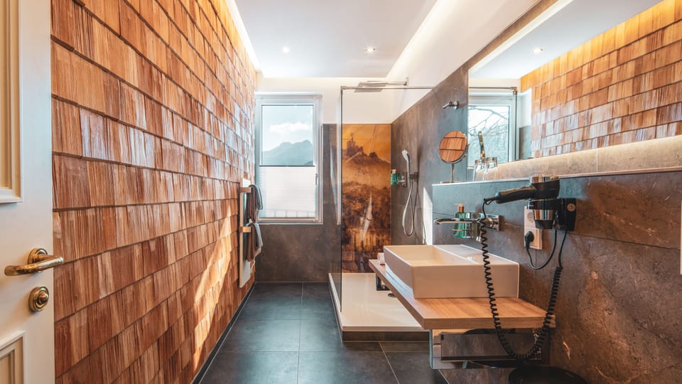 Superior Double Room | Bathroom | Shower, rainfall showerhead, designer toiletries, hair dryer