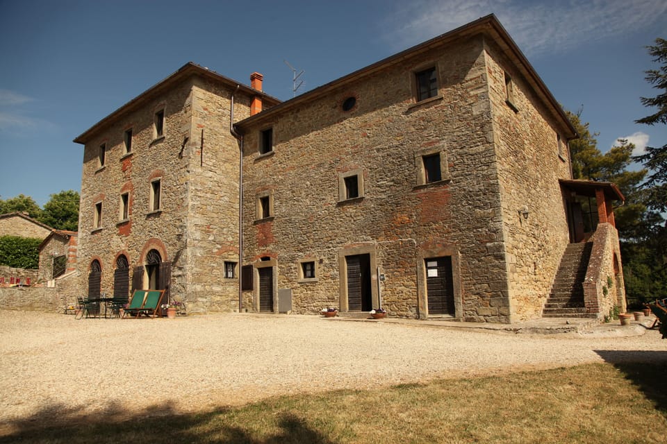 Sideview of the farmhouse, Loggia is on the 1st floor with access from exterior