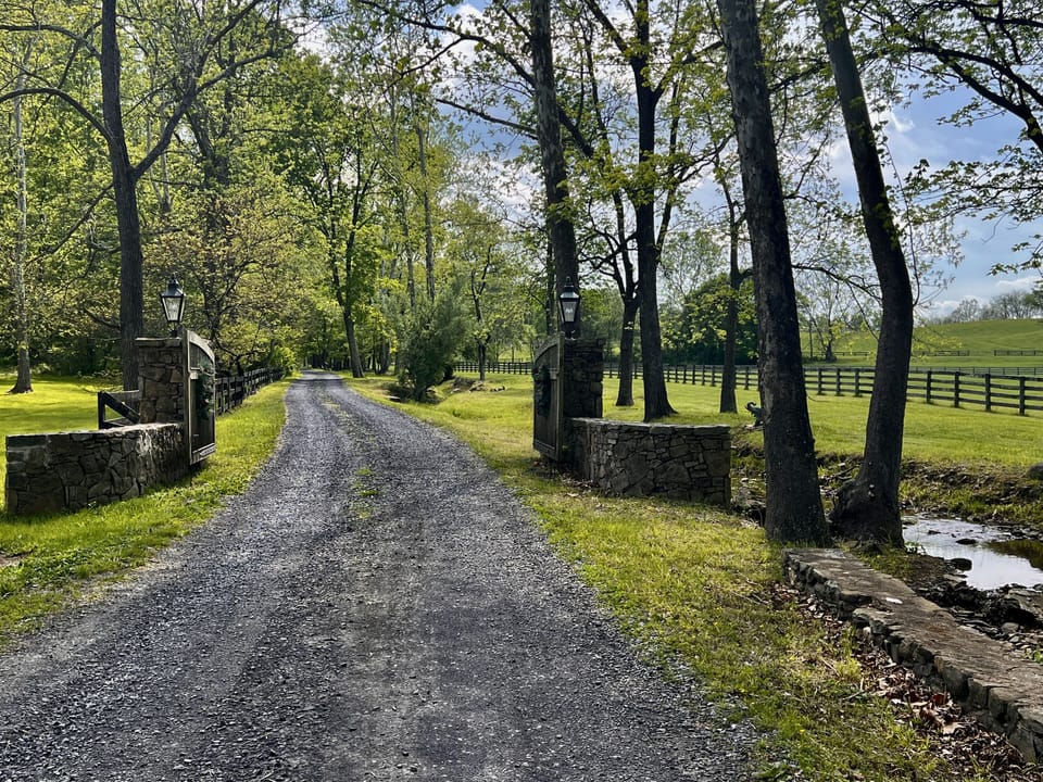 Farm Entrance. No thru traffic. We are the "NO OUTLET"