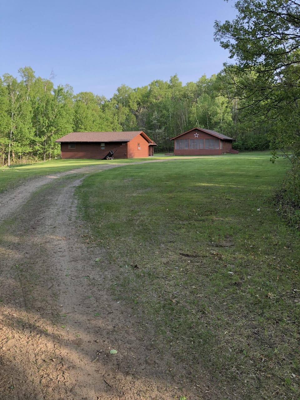 Guest house left, cabin right.