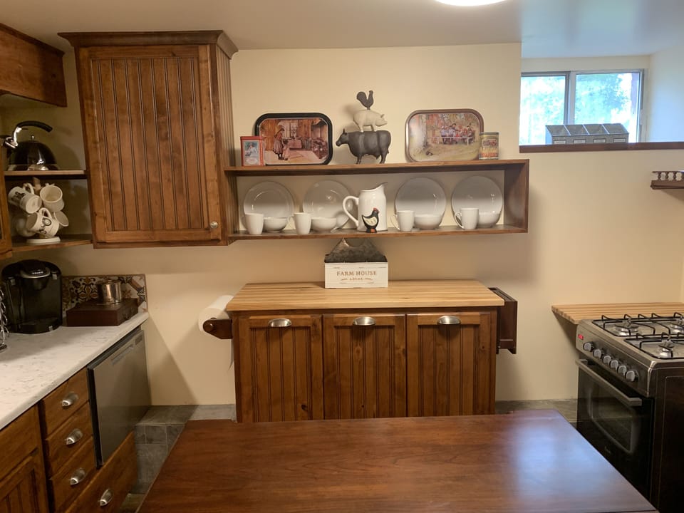 The Red House owners encourage recycling as evidenced by the 3 receptacles shown