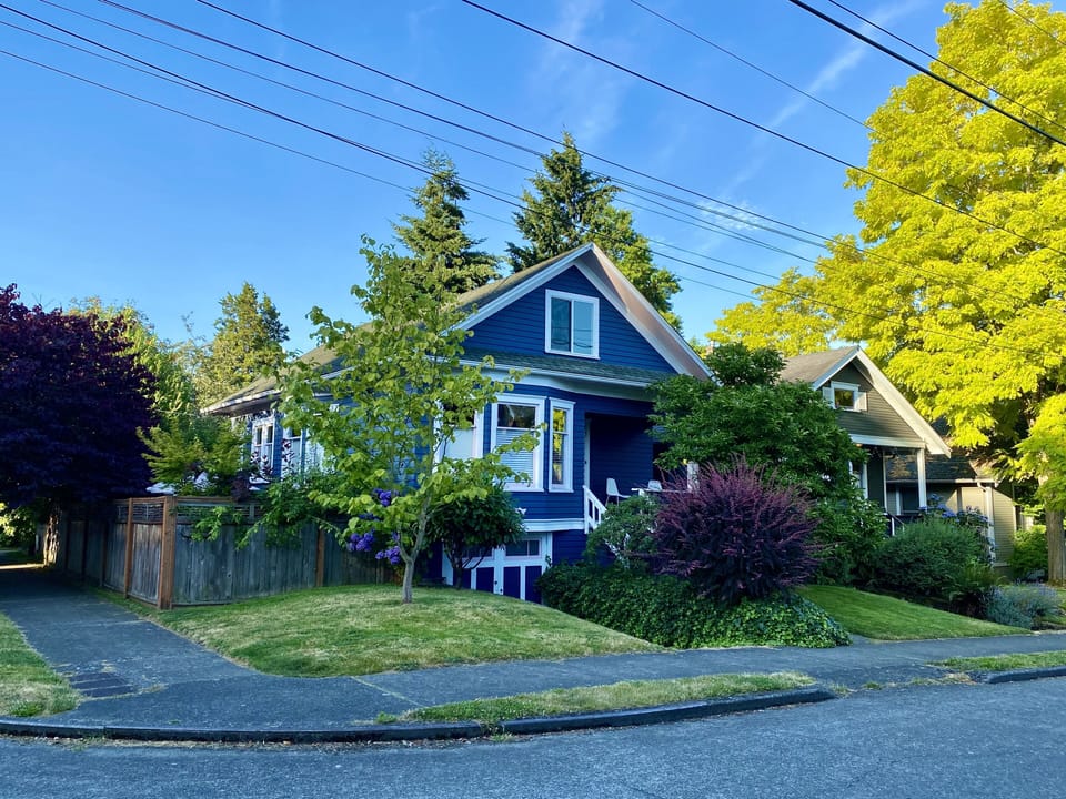 Surrounded by trees.