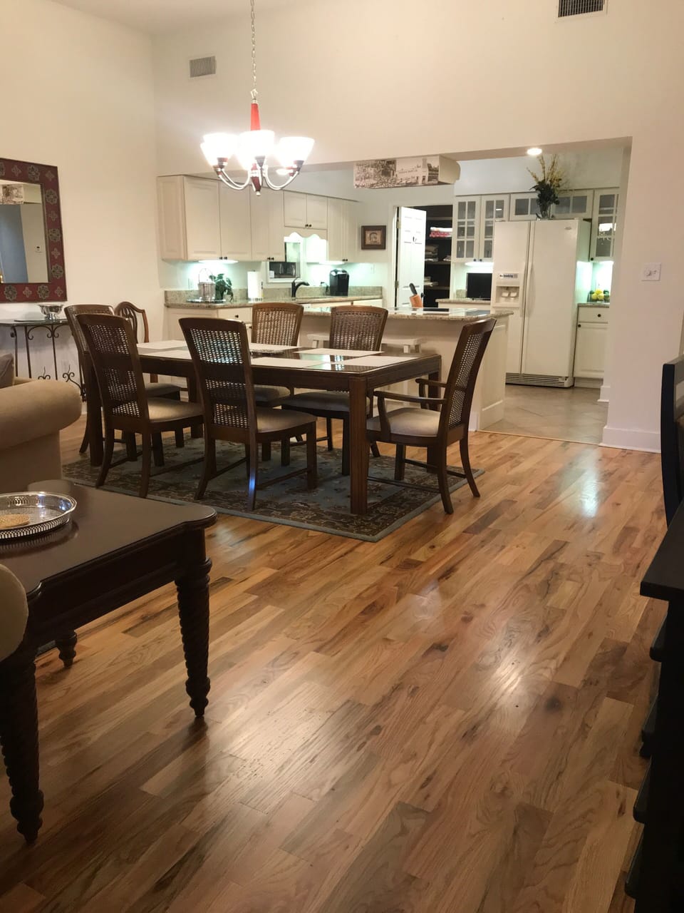 Families love the large open kitchen dining living area