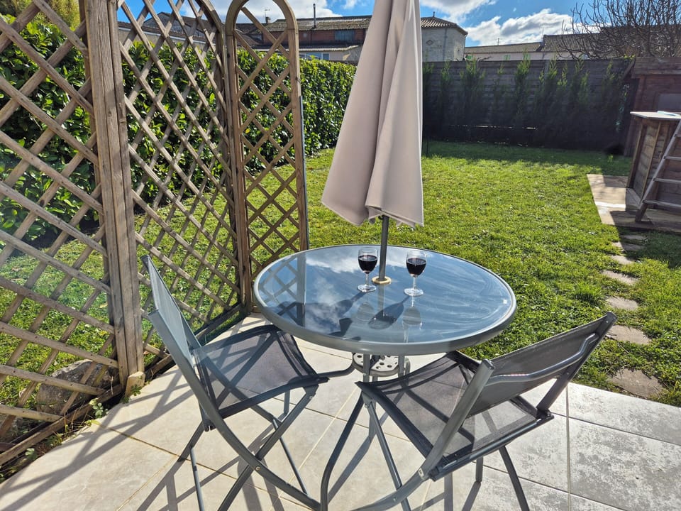 patio to relax with a glass of wine