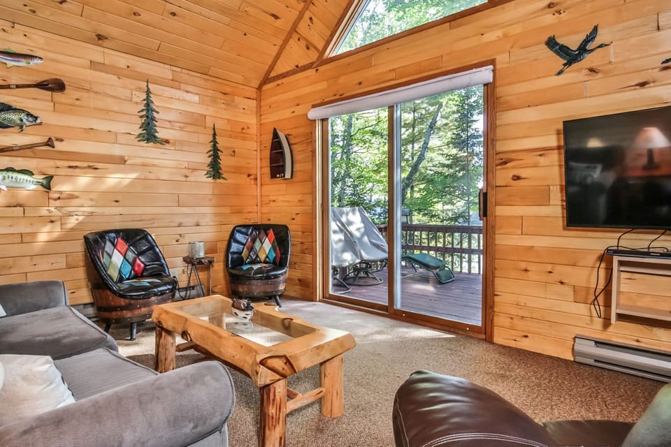 Walk straight from the living room out to the deck to enjoy the outdoors!