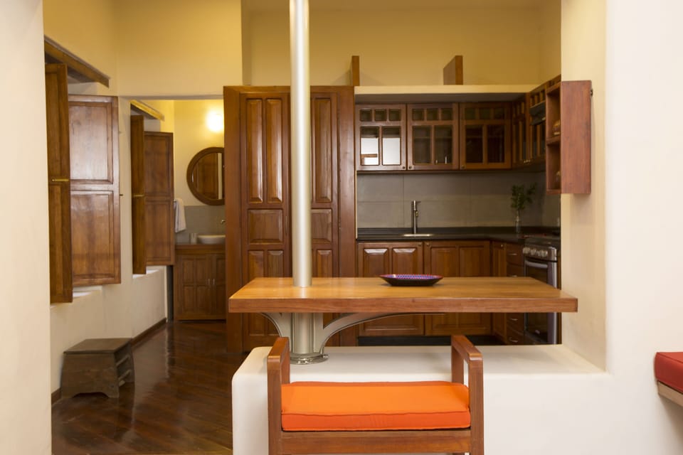 View of the kitchen from the living room