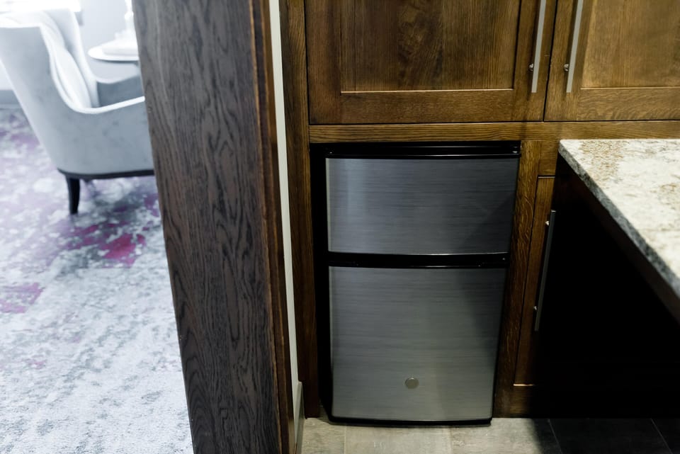 Mini Fridge stocked with water