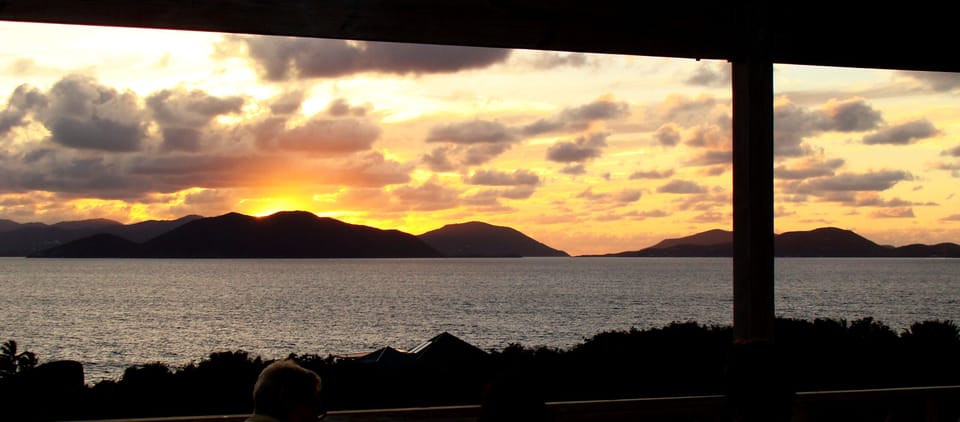 View of sunset from main house balcony