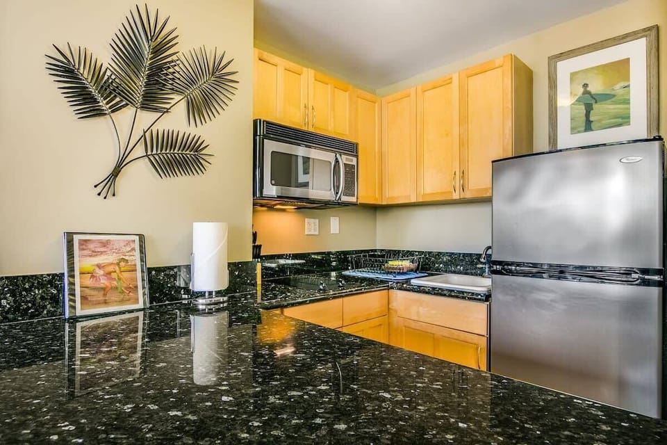 Compact yet functional kitchen setup for guests