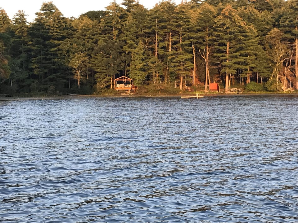 Gazebo approach from motorboat 