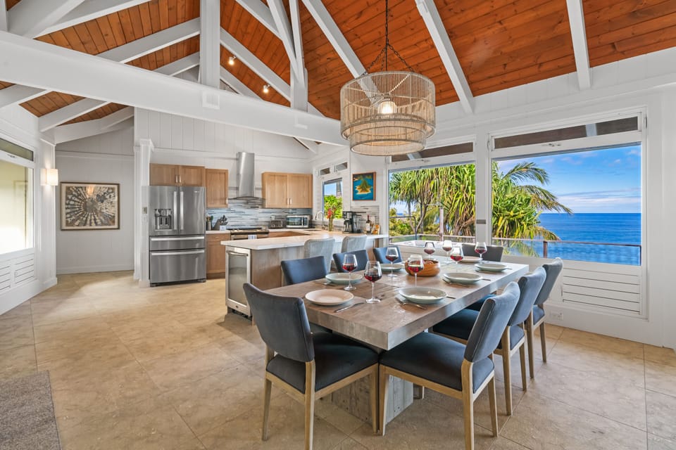 Dining room seating for eight
